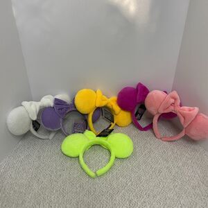 Sparkling Member Womens Fuzzy Minnie Ears Headband with Bow Set of 6